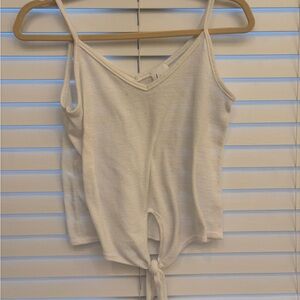 Olivia Rae Tan Sleeveless Tie-Front Bodysuit
